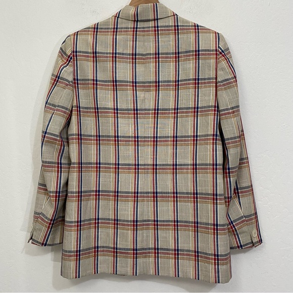 Country Sophisticated by Pendleton Vintage Plaid One Button Blazer Jacket - Picture 5 of 8